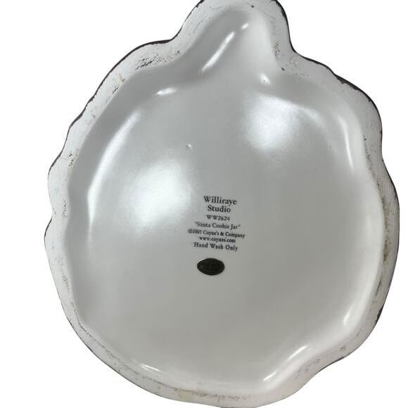 Santa Cookie Jar 2001 Williraye Studio WW2624 Ceramic Birds Christmas Tree - Picture 8 of 9